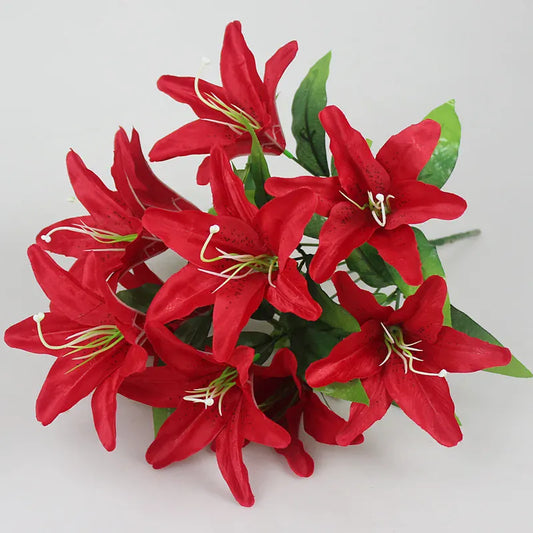 Branche de Fleurs de Lys Artificielles | Artiflora Rouge