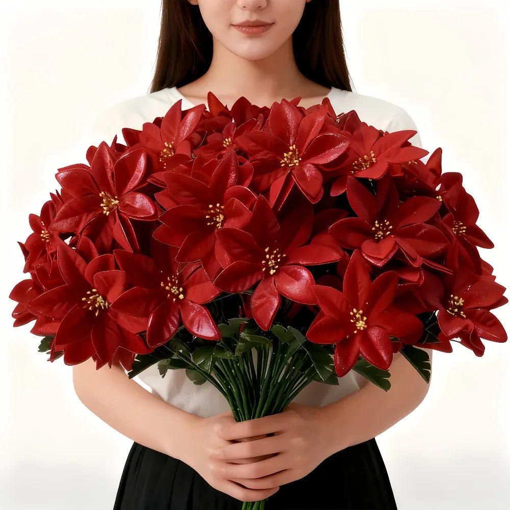Branche de Poinsettia Artificielles | Artiflora