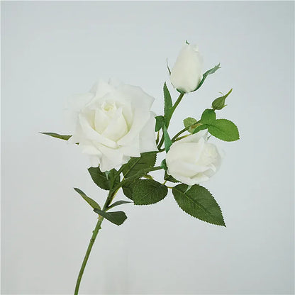 Branche de Rose Artificielle Eclatantes | Artiflora Blanc