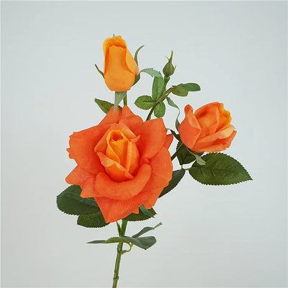 Branche de Rose Artificielle Eclatantes | Artiflora Orange