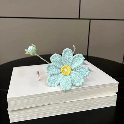 Couple de deux Fleurs Tricotée | Artiflora Bleu