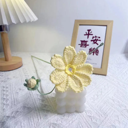 Couple de deux Fleurs Tricotée | Artiflora Jaune