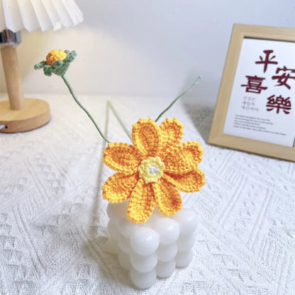 Couple de deux Fleurs Tricotée | Artiflora Orange