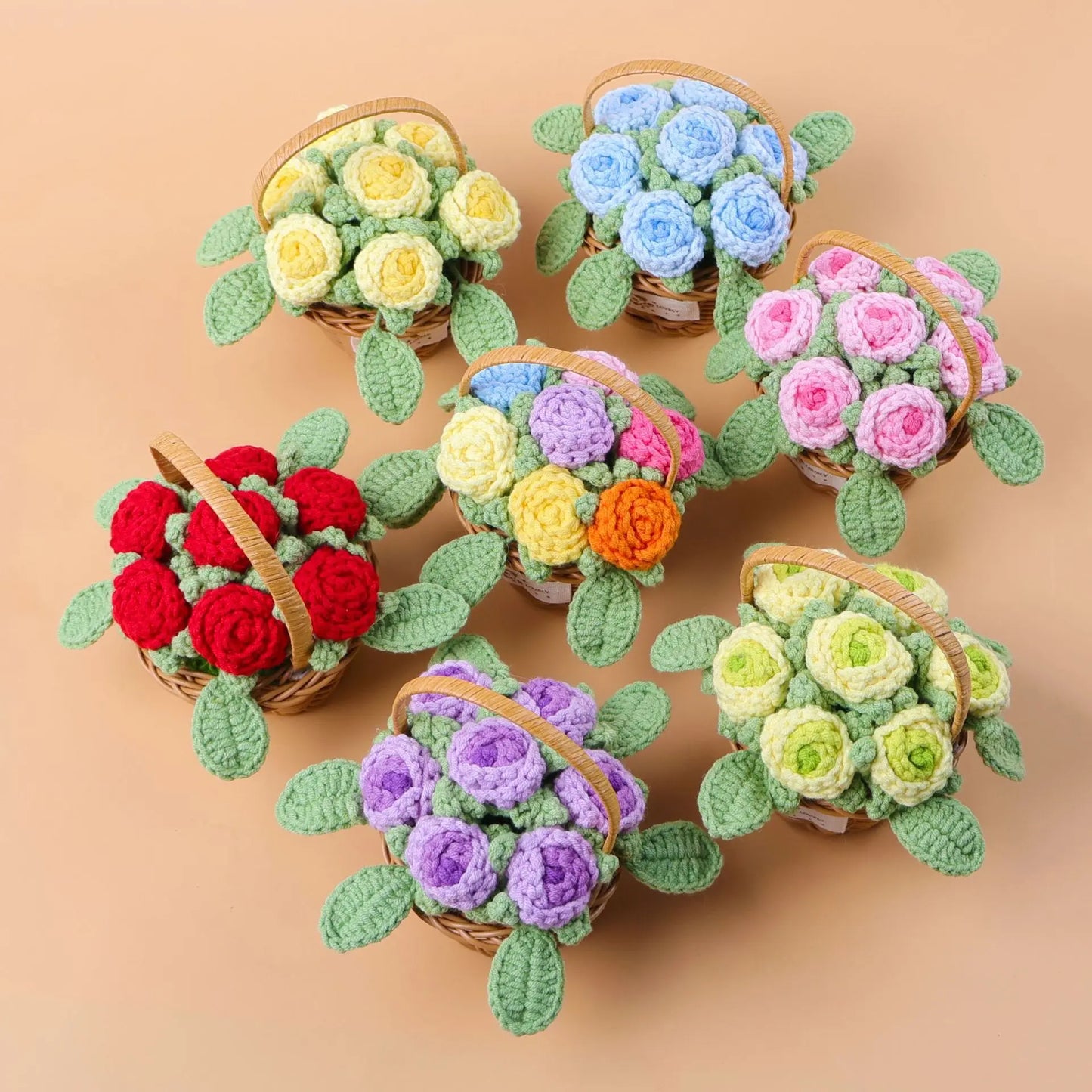 Fleur en Panier Tricotée | Artiflora
