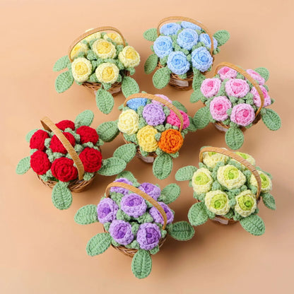 Fleur en Panier Tricotée | Artiflora