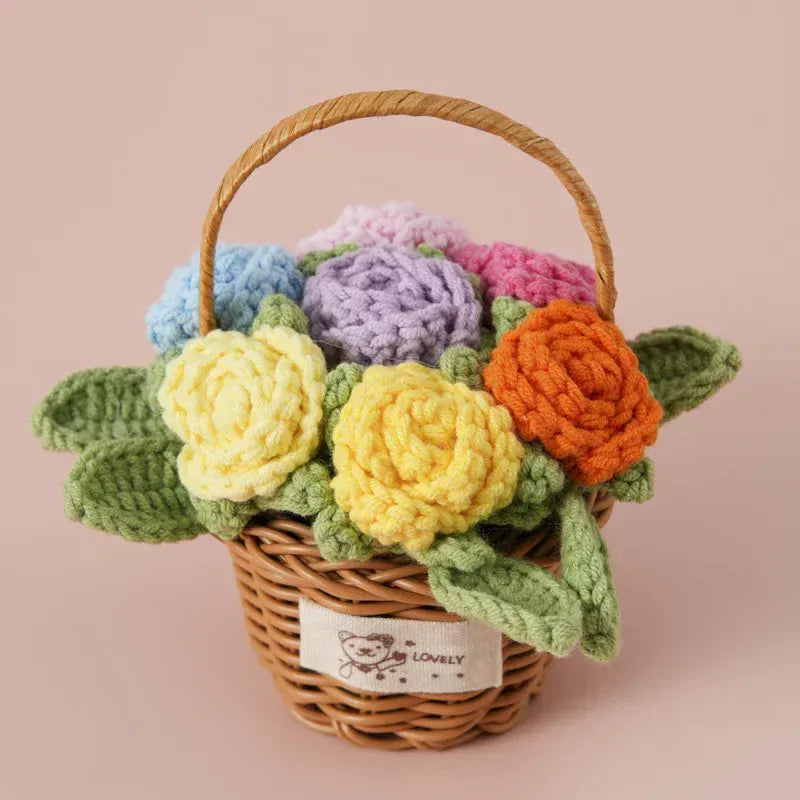 Fleur en Panier Tricotée | Artiflora Mix