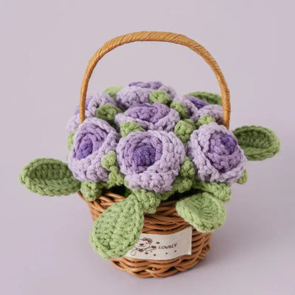 Fleur en Panier Tricotée | Artiflora Violet