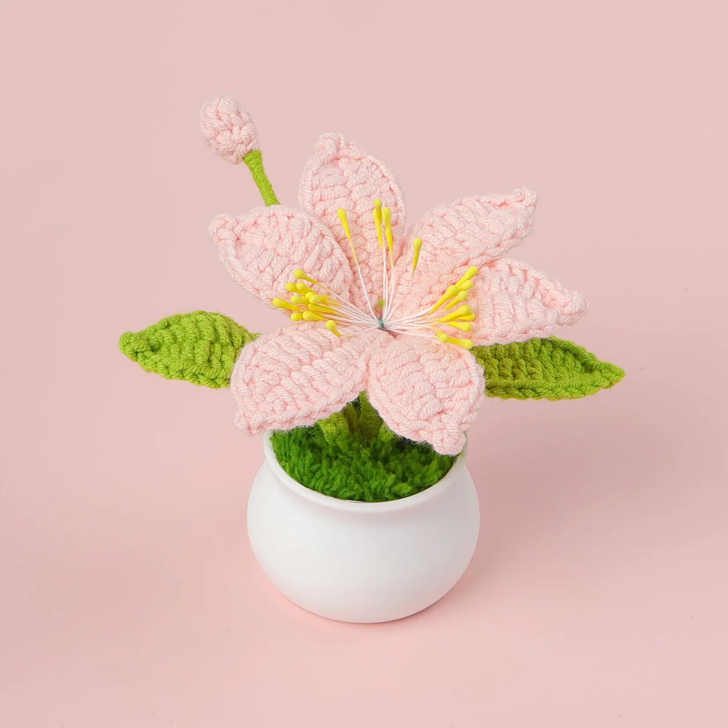 Fleur en Pot Tricotée | Artiflora Beige