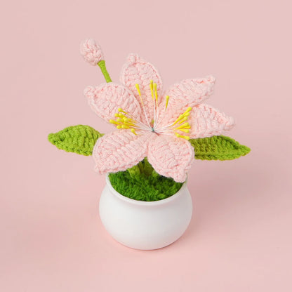 Fleur en Pot Tricotée | Artiflora Beige
