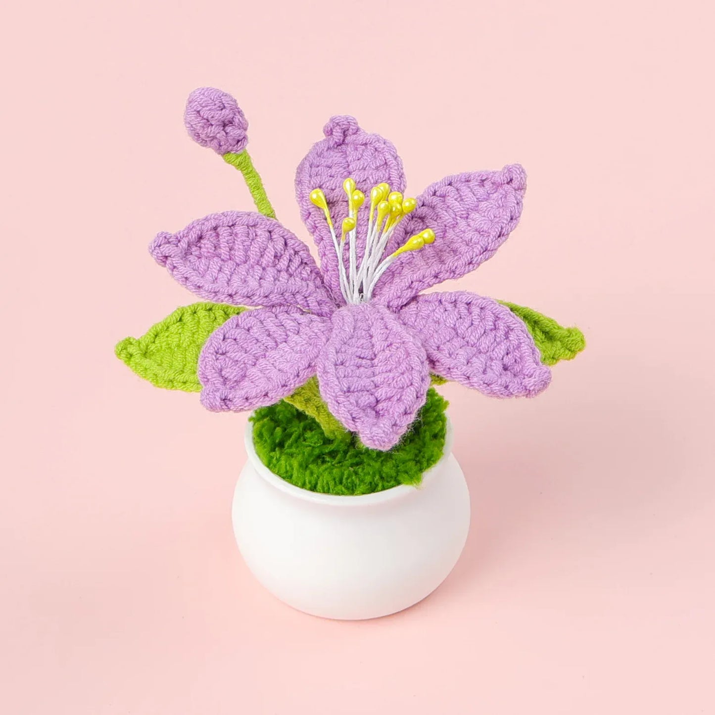 Fleur en Pot Tricotée | Artiflora Violet
