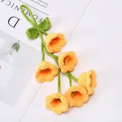 Fleurs Suspendues Tricotées | Artiflora Jaune