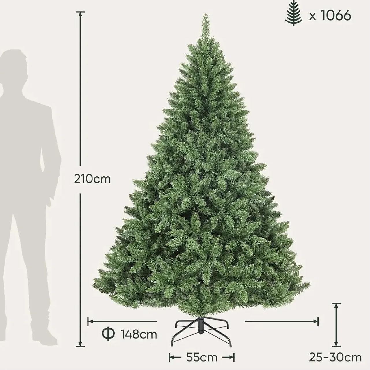 Grand Sapin de Noël Artificiel 210cm
