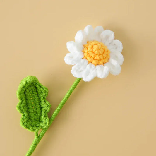 Grande Fleur Tricotée | Artiflora Blanc