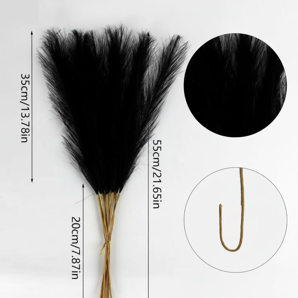 Herbe de Pampas Noire Artificielles | Artiflora 10pcs