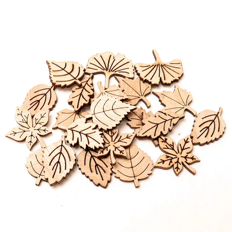 Lot de 40 Feuilles en Bois 40 Pcs