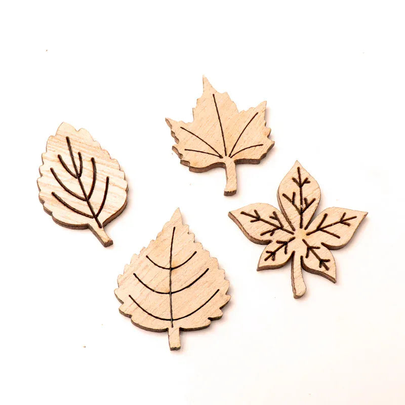 Lot de 40 Feuilles en Bois 40 Pcs