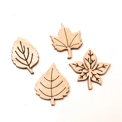 Lot de 40 Feuilles en Bois 40 Pcs