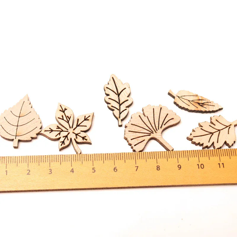 Lot de 40 Feuilles en Bois 40 Pcs