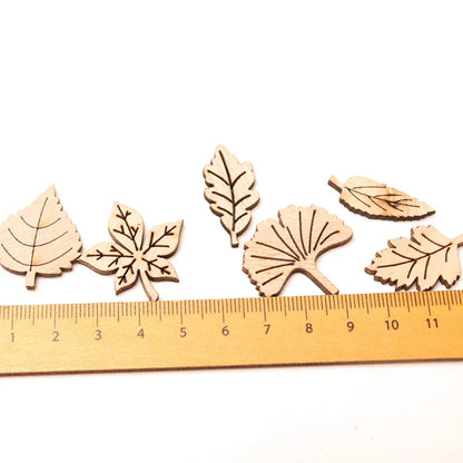 Lot de 40 Feuilles en Bois 40 Pcs