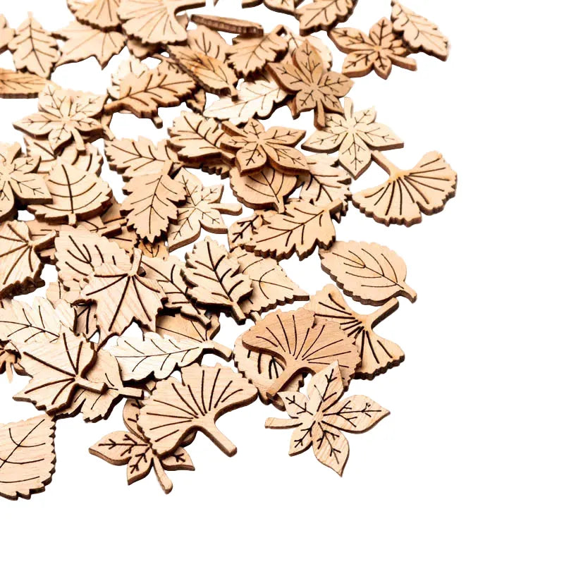 Lot de 40 Feuilles en Bois 40 Pcs
