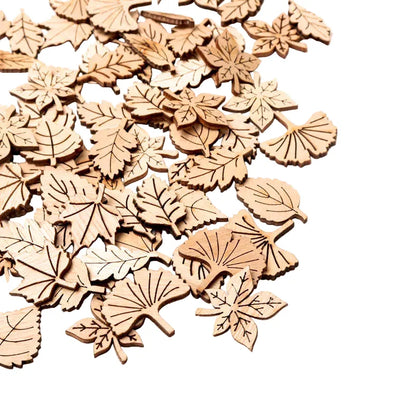 Lot de 40 Feuilles en Bois 40 Pcs