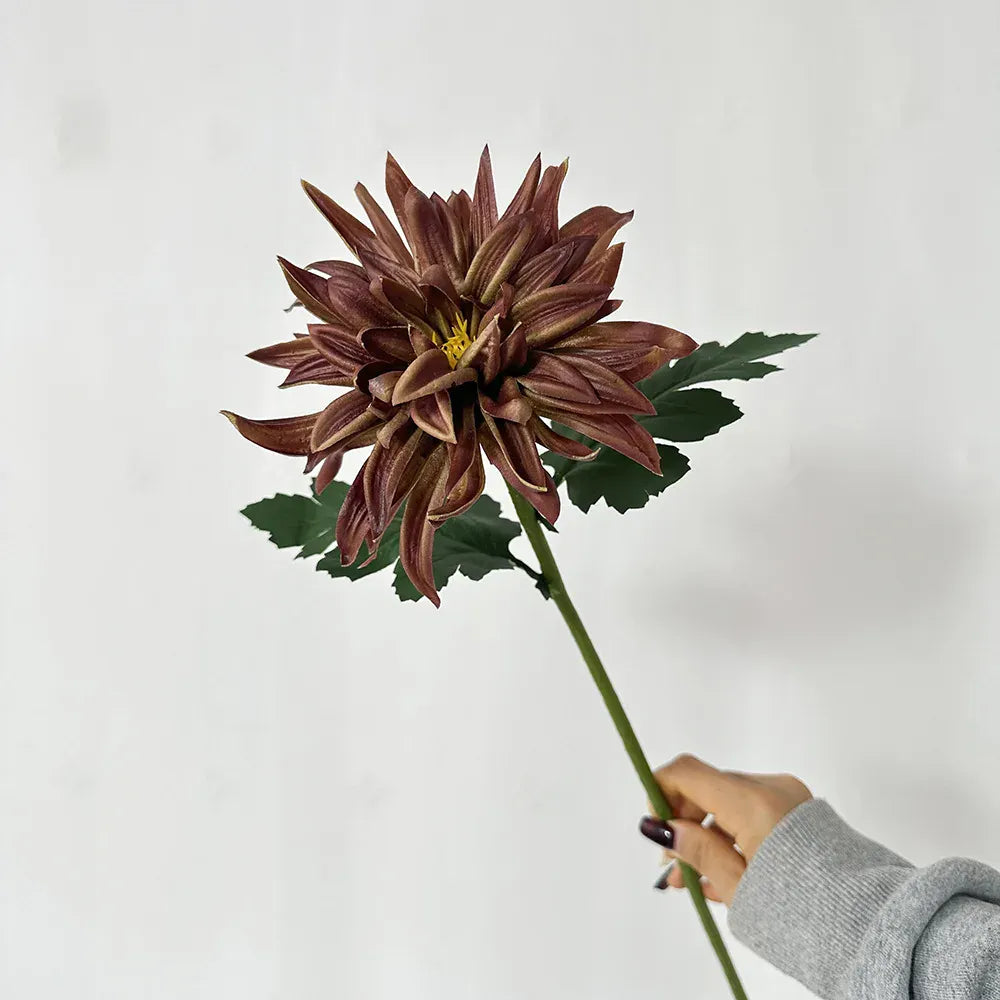 Lot de 5 Dahlia Artificielle | Artiflora Marron