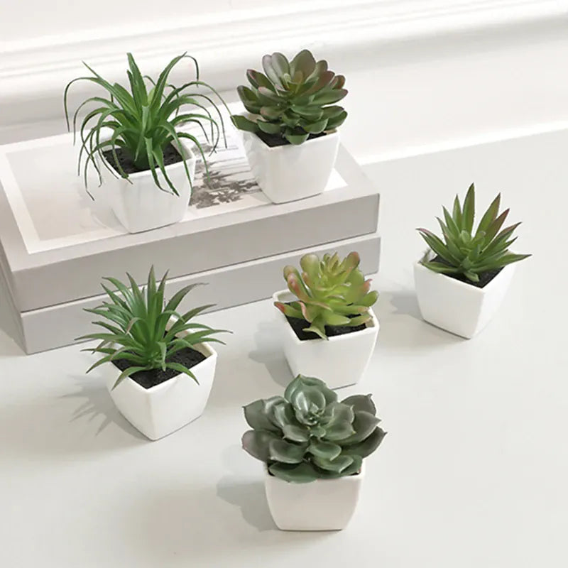 Lot de 6 Succulentes Artificielles | Artiflora Vert