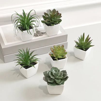 Lot de 6 Succulentes Artificielles | Artiflora Vert