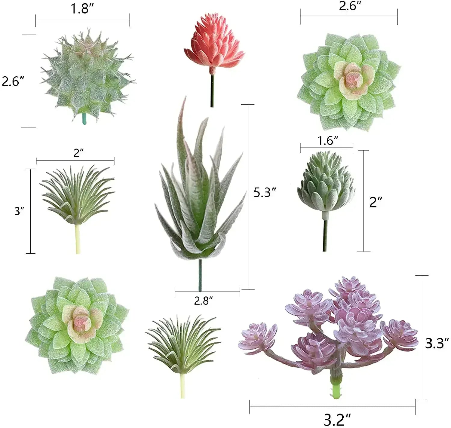 lot de 9 Succulentes Artificielles | Artiflora