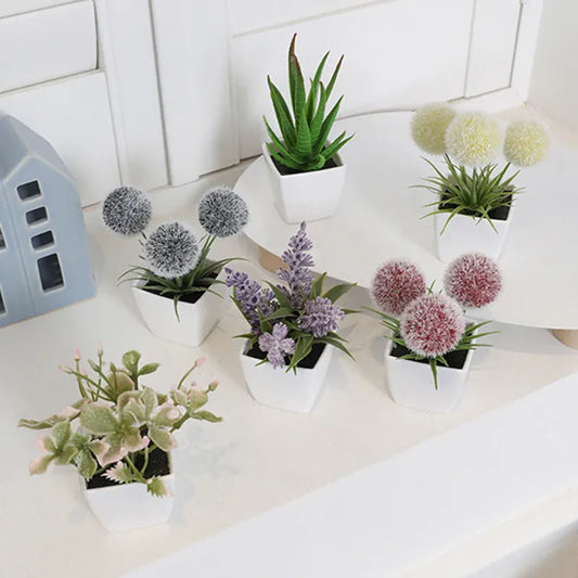 Lot de petites plantes artificielles multicolores | Artiflora