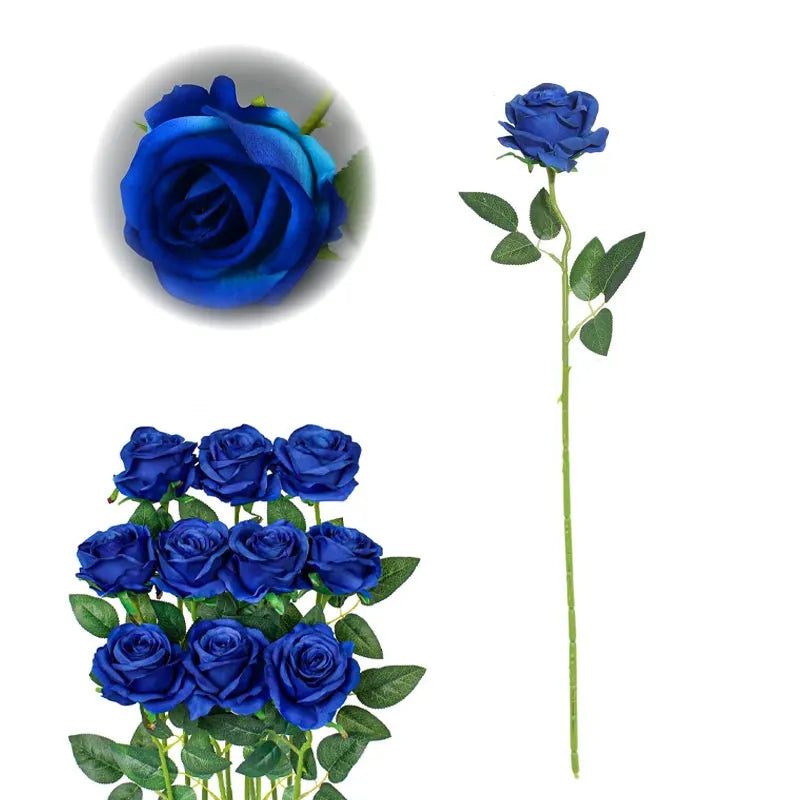 Lot de Roses Artificielles | Artiflora Bleu Navy / 12PCS