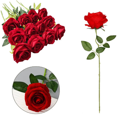 Lot de Roses Artificielles | Artiflora Grand Rouge / 12PCS