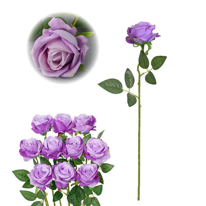 Lot de Roses Artificielles | Artiflora Mauve / 12PCS
