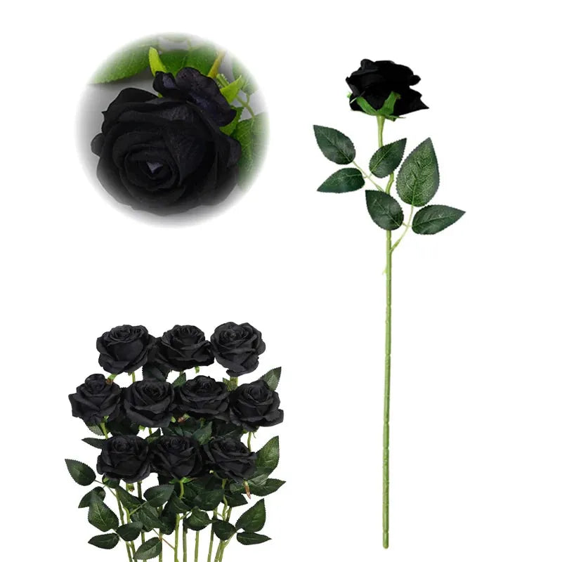 Lot de Roses Artificielles | Artiflora Noir / 12PCS