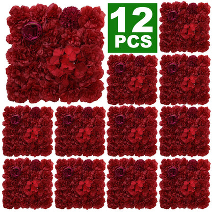 Mur de Fleurs Artificielles | Artiflora Rouge