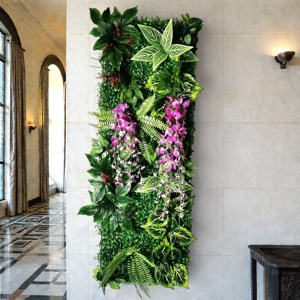 Mur de Verdure Artificielle - Fleurs