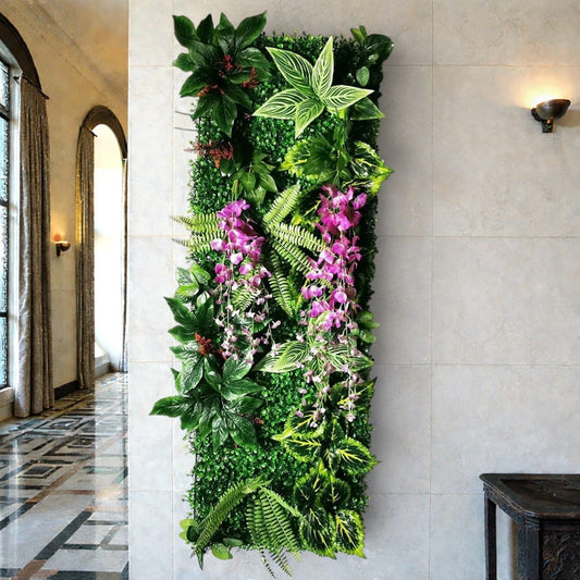 Mur de Verdure Artificielle - Fleurs