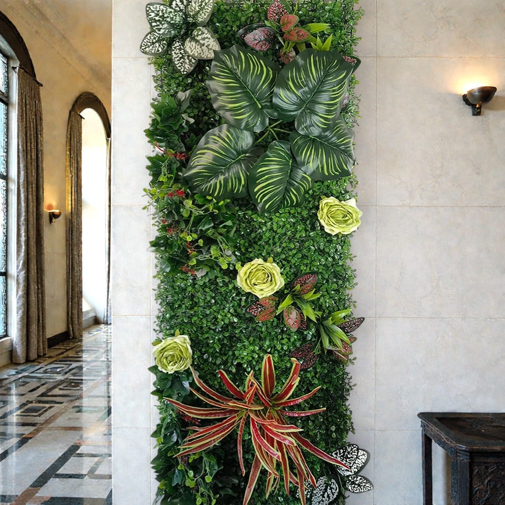 Mur de Verdure Artificielle - Grandes Feuilles