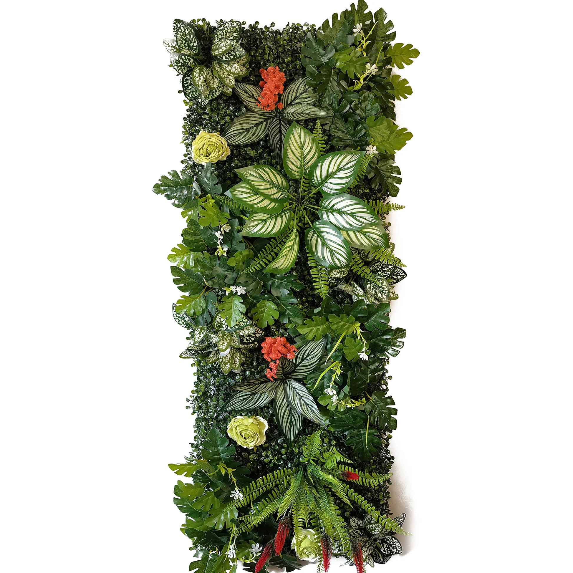 Mur de Verdure Artificielle - Roses vertes