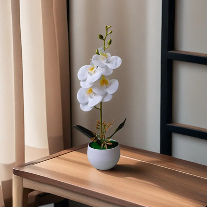Orchidées Artificielles XXL | Artiflora Blanc-Jaune
