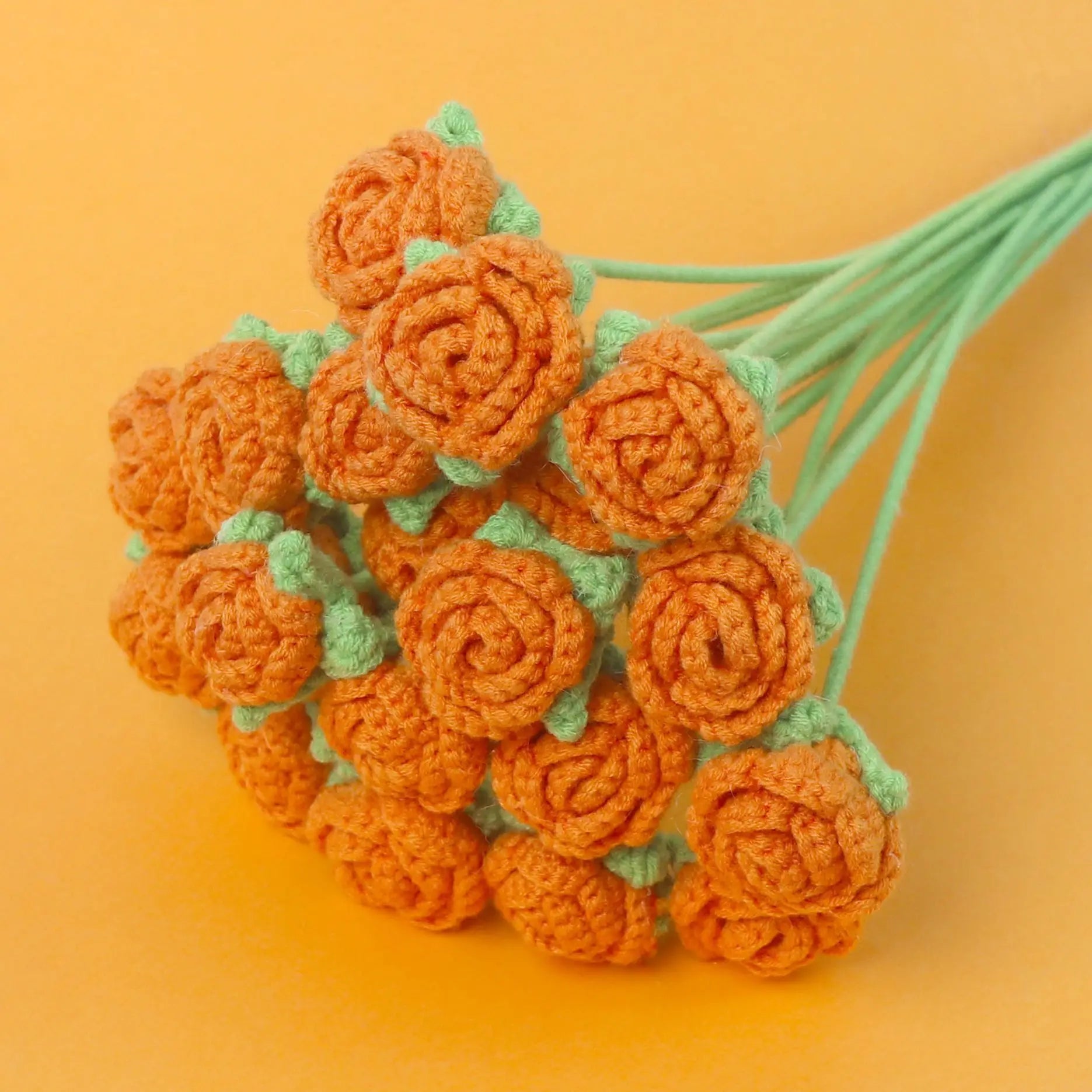 Petites Roses Tricotées | Artiflora Une Rose Orange