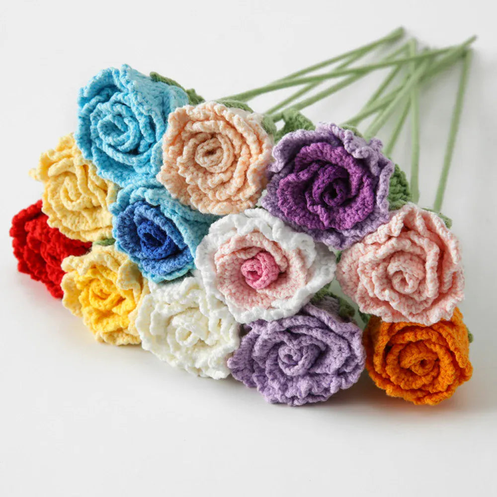 Rose Semi-Ouverte Tricotée | Artiflora