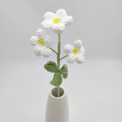Tige de 3 Fleurs Tricotée | Artiflora Blanc