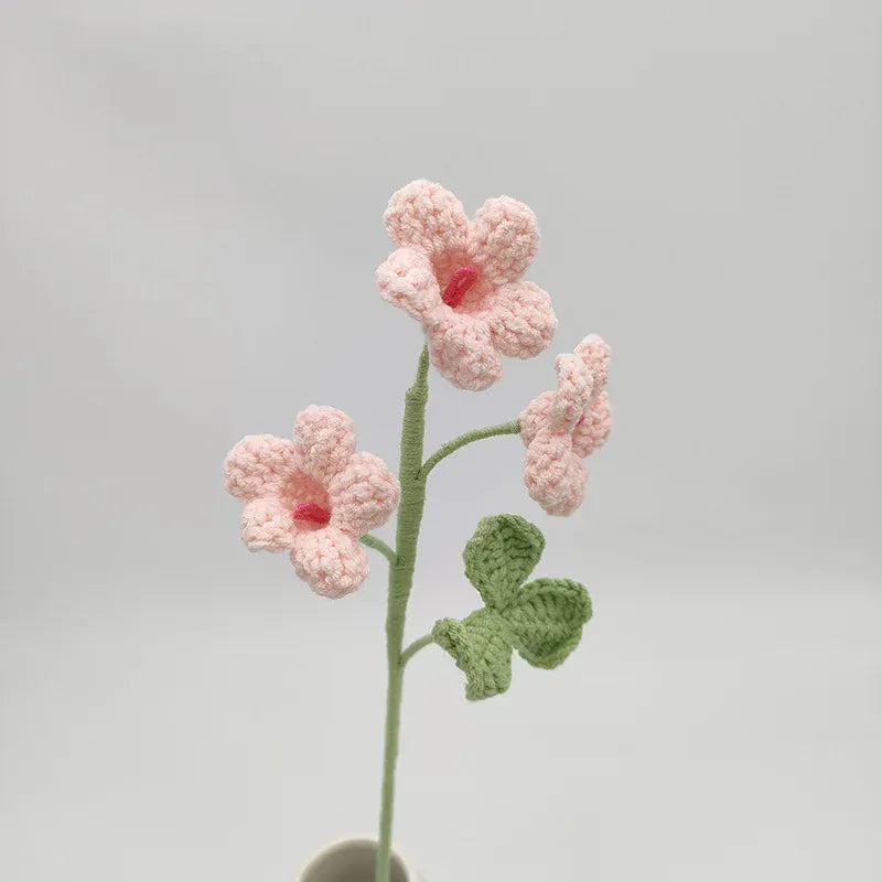Tige de 3 Fleurs Tricotée | Artiflora Rose