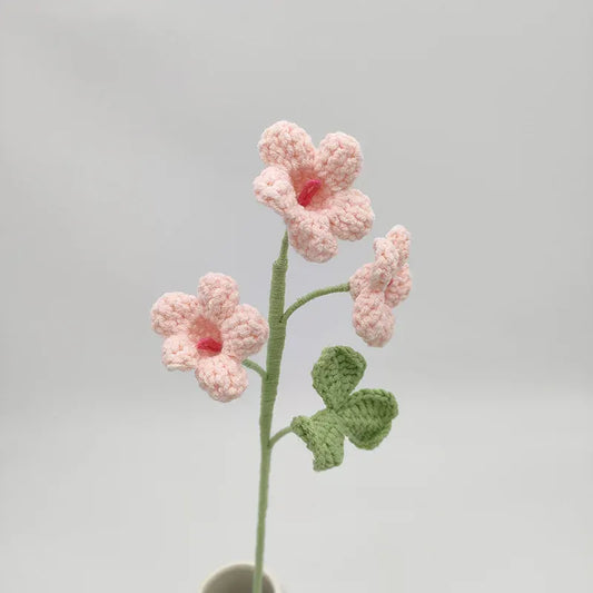 Tige de 3 Fleurs Tricotée | Artiflora Rose