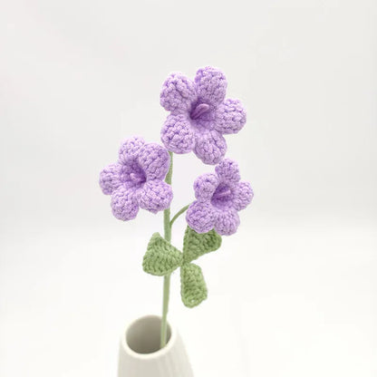Tige de 3 Fleurs Tricotée | Artiflora Violet