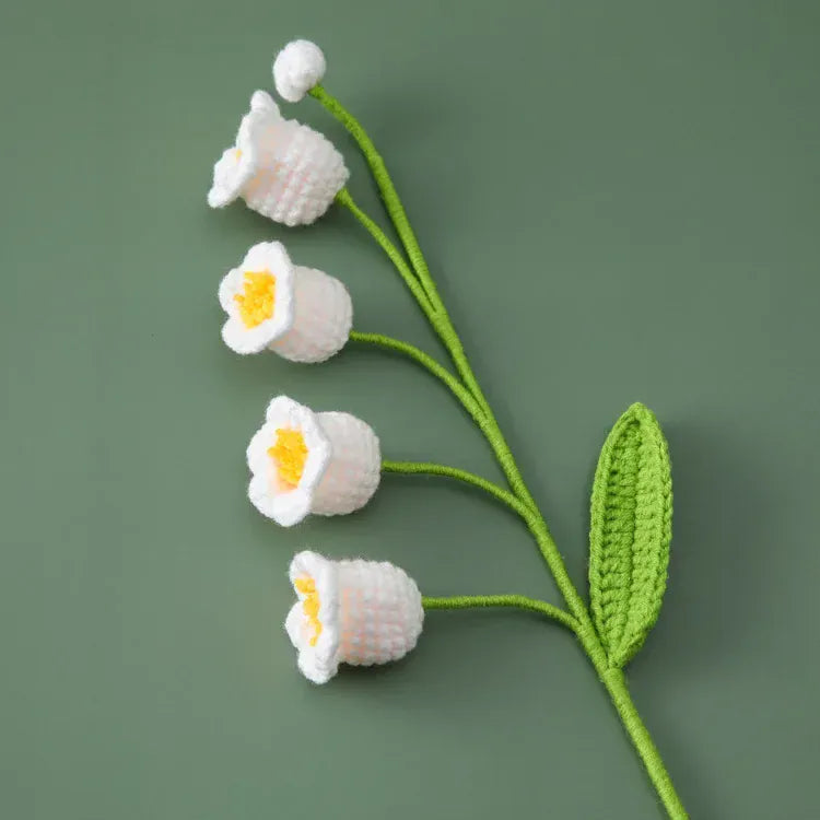 Tige de 5 fleurs Tricotées | Artiflora Blanc