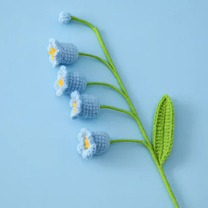 Tige de 5 fleurs Tricotées | Artiflora Bleu