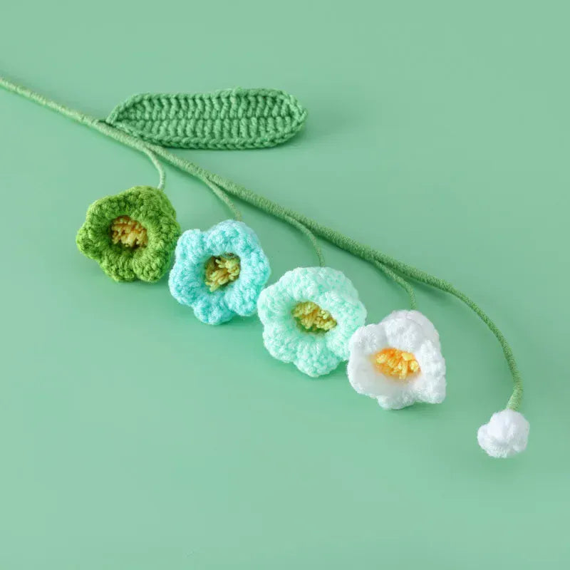 Tige de 5 fleurs Tricotées | Artiflora Vert