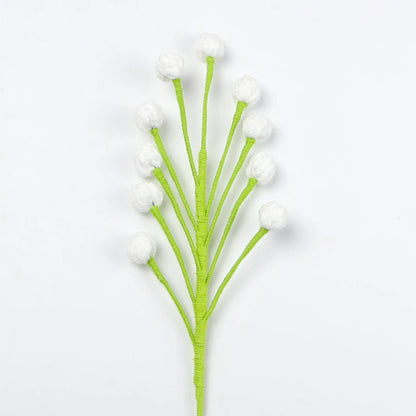 Tige de Mini Fleurs Tricotées | Artiflora Blanc